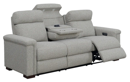 Gray Power Recliner Two-Seater - On Wood Products