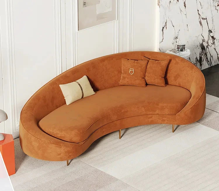 Mitchell Curve Sofa in Mustang - On Wood Products