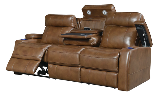 Reclining Sofa With Drop Down Table - On Wood Products