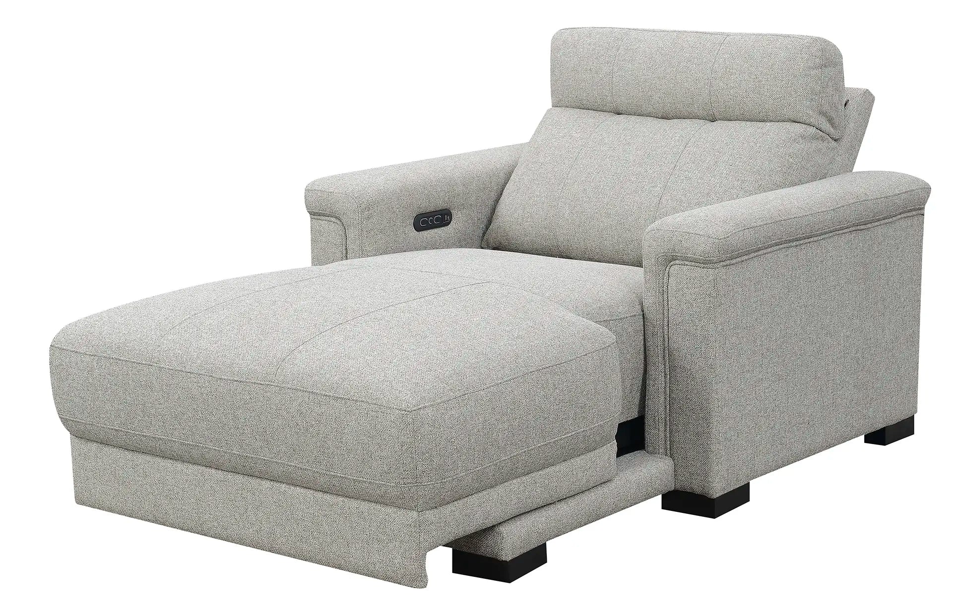 Gray Power Recliner Two-Seater - On Wood Products