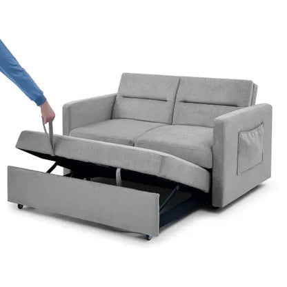 Powder Grey Sofa Cum Bed - On Wood Products