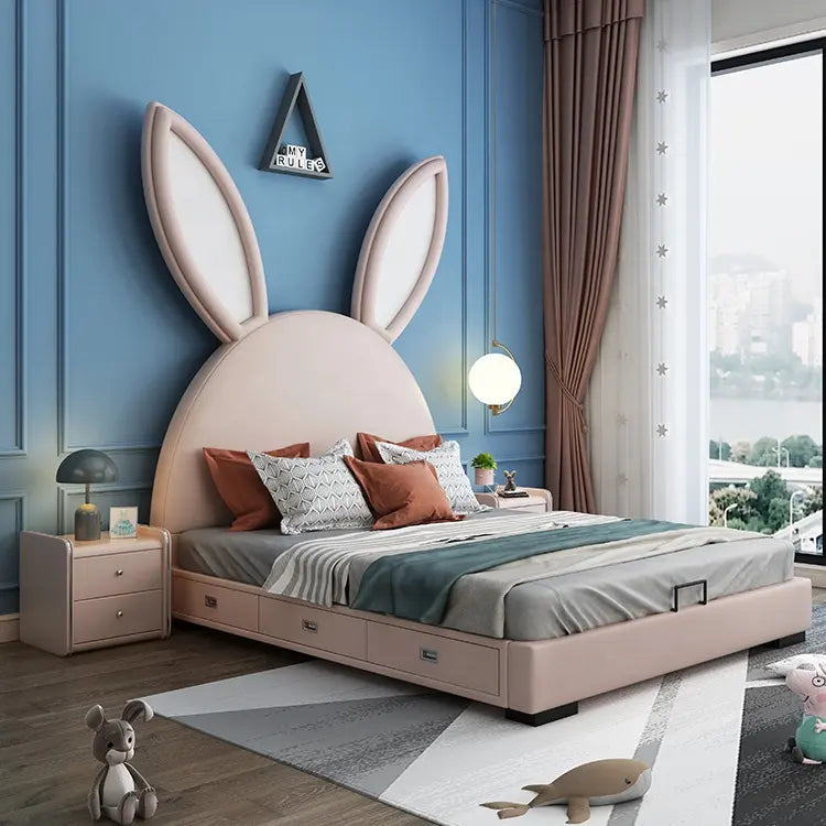 Rabbit Kids Bed With Storage - On Wood Products