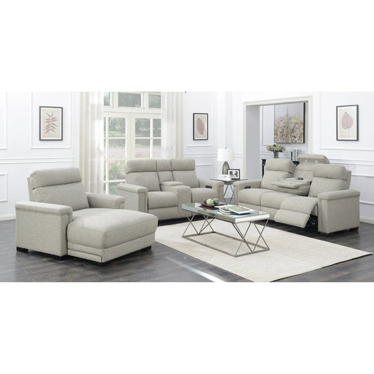 Gray Power Recliner Two-Seater - On Wood Products