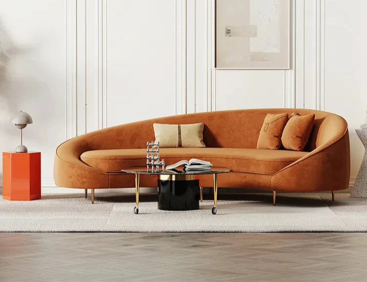 Mitchell Curve Sofa in Mustang - On Wood Products