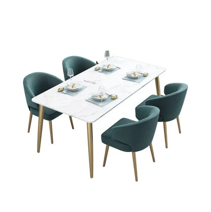 Nordic Metal With Marble Dining Set Six Seater And Four Seater - On Wood Products