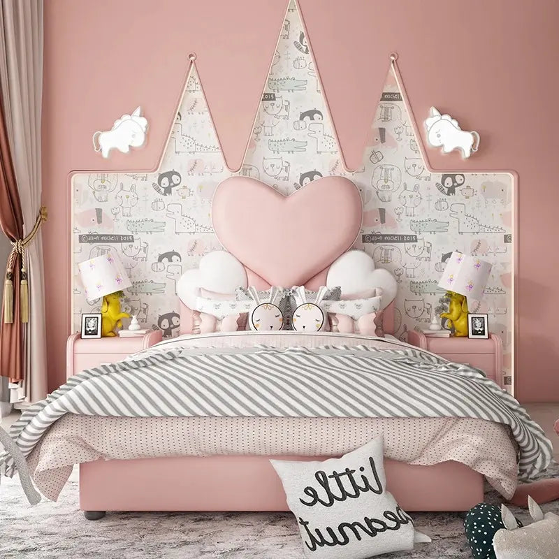 Heart Upholstered Bed - On Wood Products