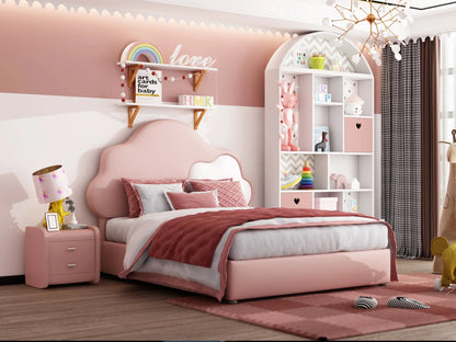 Pink Cloudy Wooden kids bed - On Wood Products