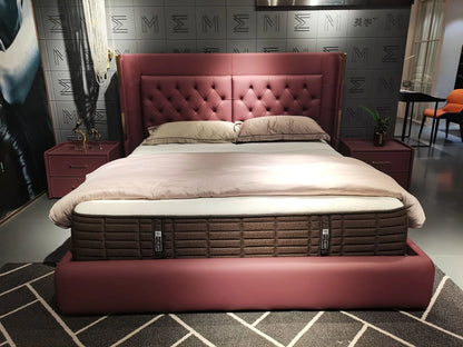 Magnolious Design Modern Leather Bed - On Wood Products