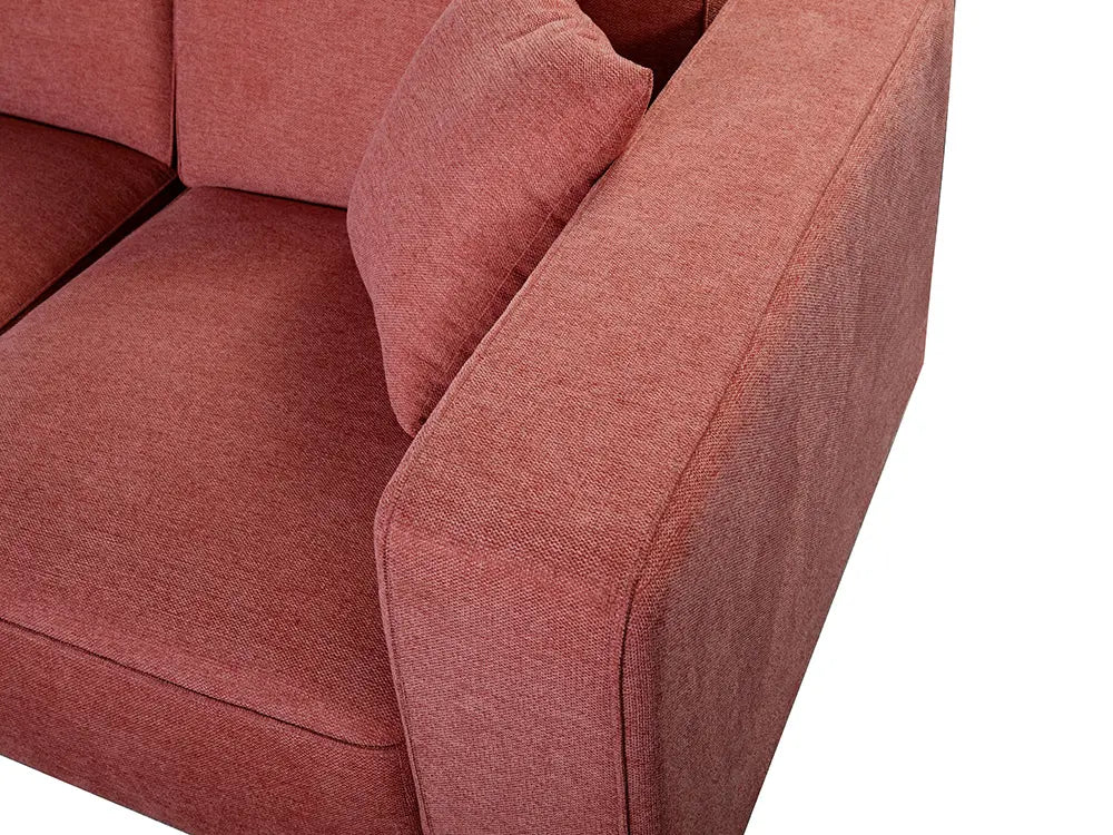 Pink Plush Contemporary L-Shaped Sectional Sofa - On Wood Products