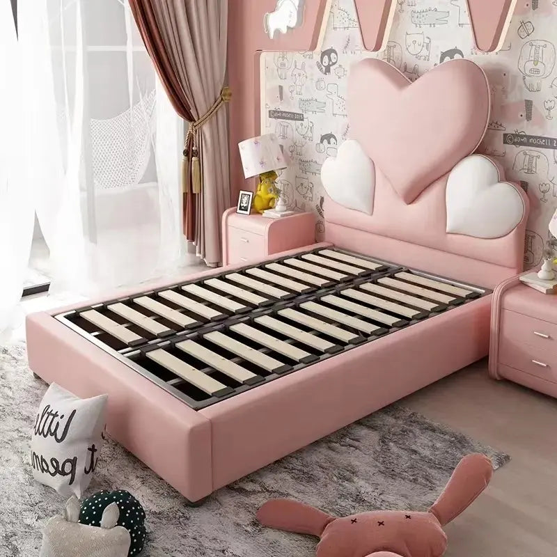 Heart Upholstered Bed - On Wood Products