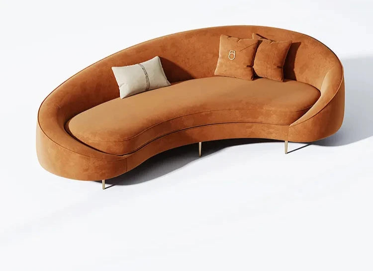 Mitchell Curve Sofa in Mustang - On Wood Products