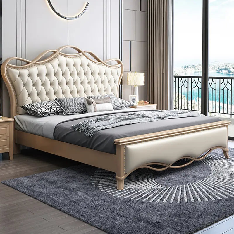 Luxury Tufted Wooden Bed Frame - On Wood Products