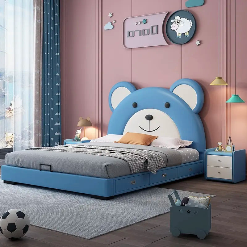 Teddy Bear Kids Bed In Upholstery - On Wood Products