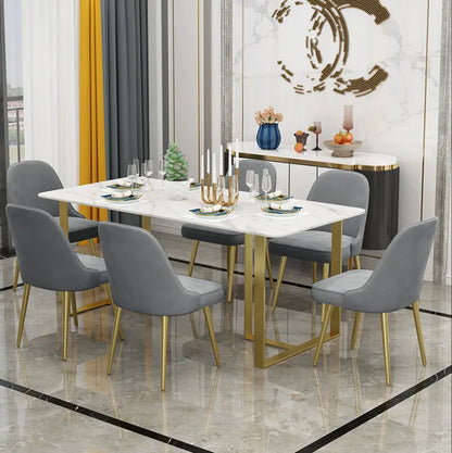 Modern Luxury Gold Base Stainless Steel With Marble Top - On Wood Products