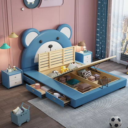 Teddy Bear Kids Bed In Upholstery - On Wood Products