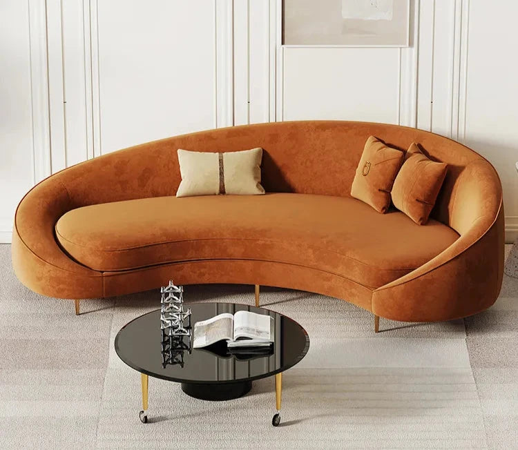 Mitchell Curve Sofa in Mustang - On Wood Products