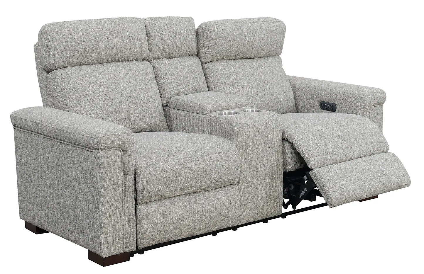 Gray Power Recliner Two-Seater - On Wood Products