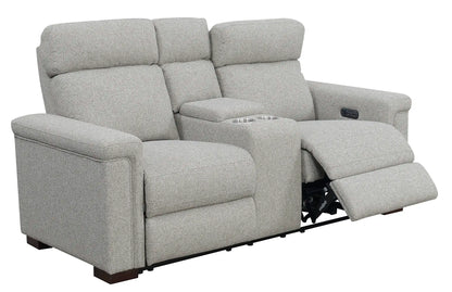 Gray Power Recliner Two-Seater - On Wood Products