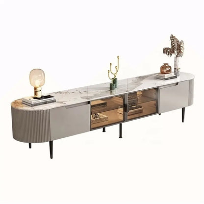 Marble and Metal Living Room TV Unit - On Wood Products