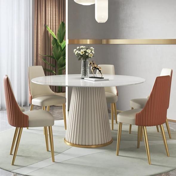 London Luxury 4 Seater Round Dining Set