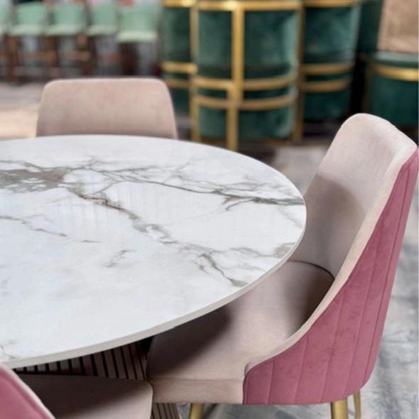 London Luxury 4 Seater Round Dining Set