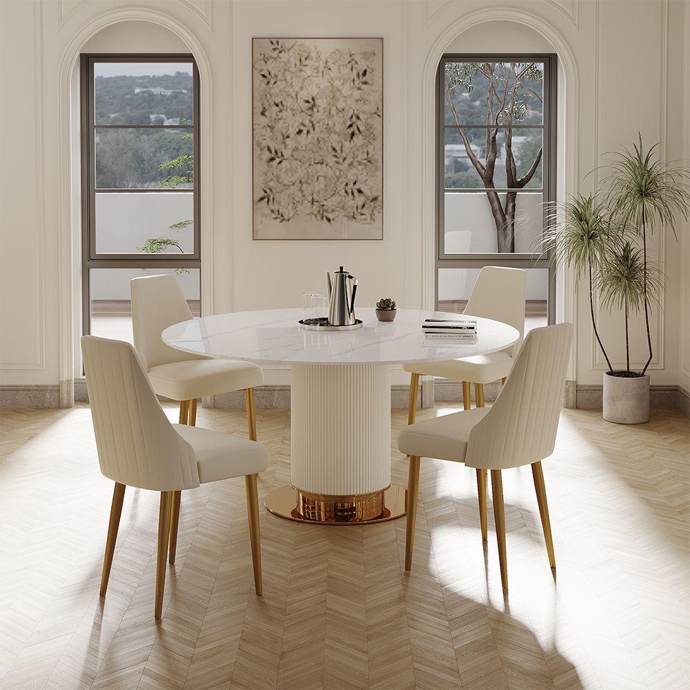 Bosco Luxury Round 4 Seater Dining Set