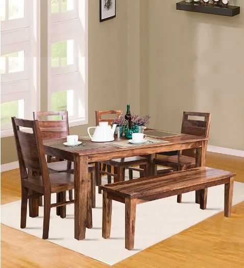 Juno 6 Seater Solid Sheesham Wood Dining Set