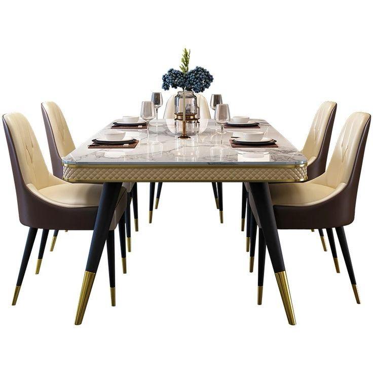 Italian Compact Dining Set Six Seater with Marble Top