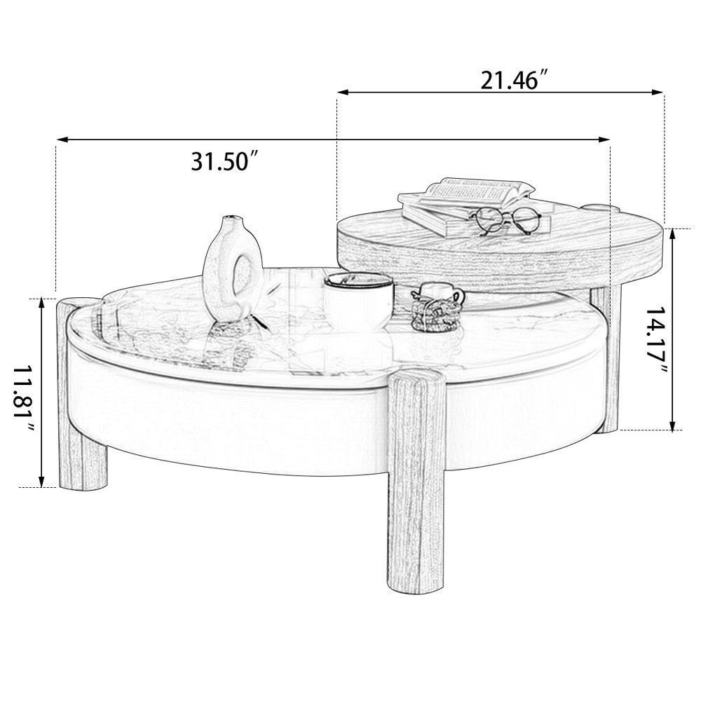 Sleek modern Centre Table with Marble Top