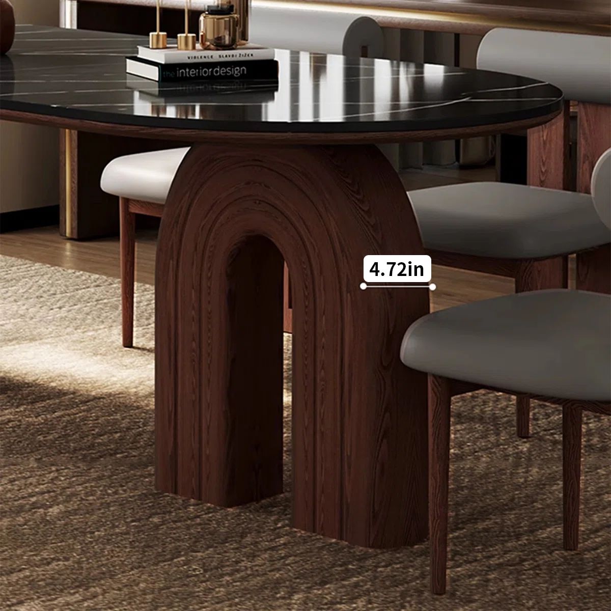 Elegance Dining Set with Natural wood & Marble Top