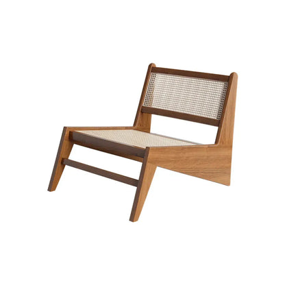 Walnut Rattan Accent Chair for Living Room