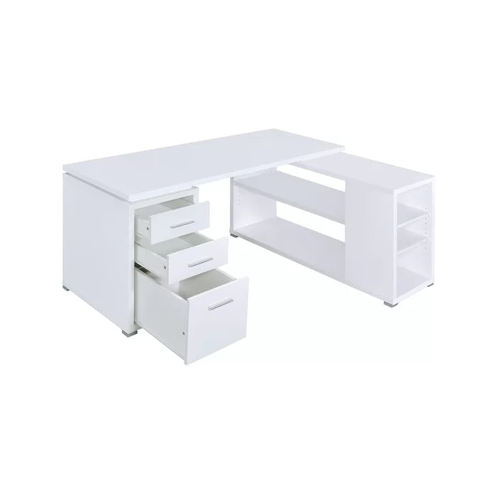 L-Shape Home Office Study Desk - On Wood Products