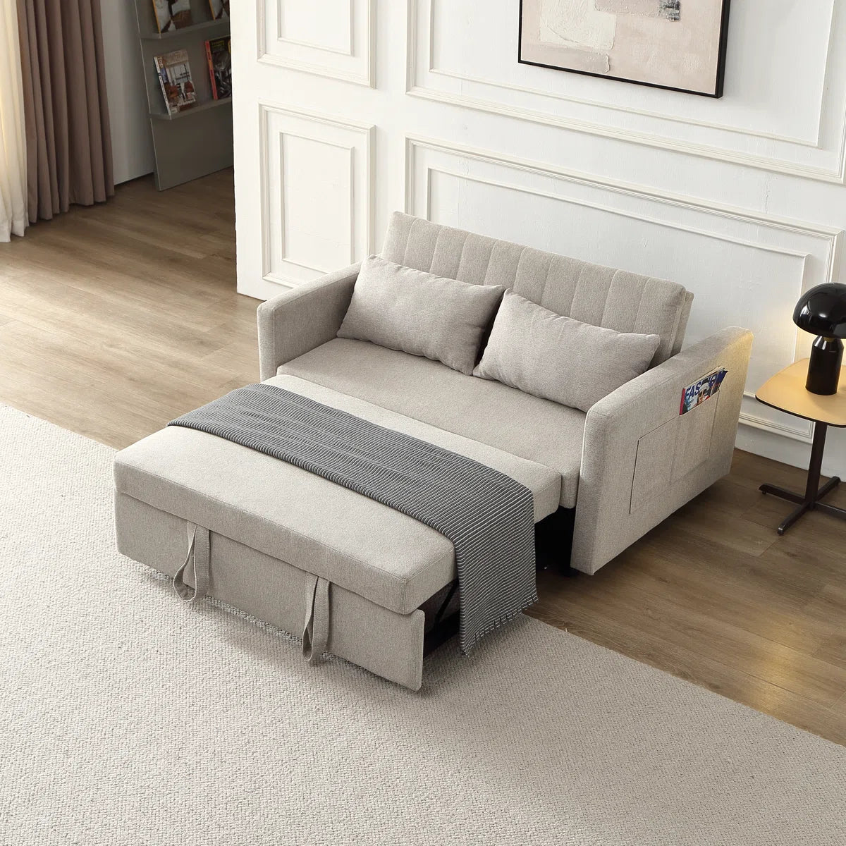 Casper Modern Sofa Cum Bed in Suede