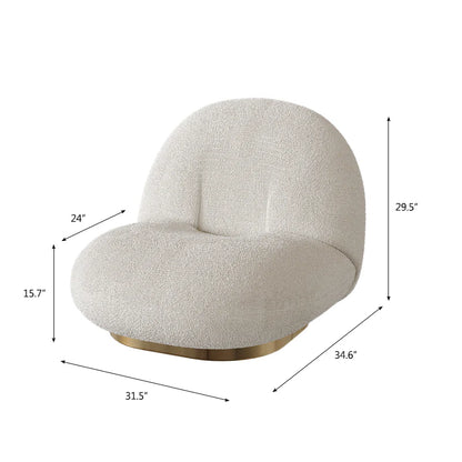 Modern Velvet Swivel Accent Chair, Swivel Barrel Chair with Gold Finish Stainless Steel Base