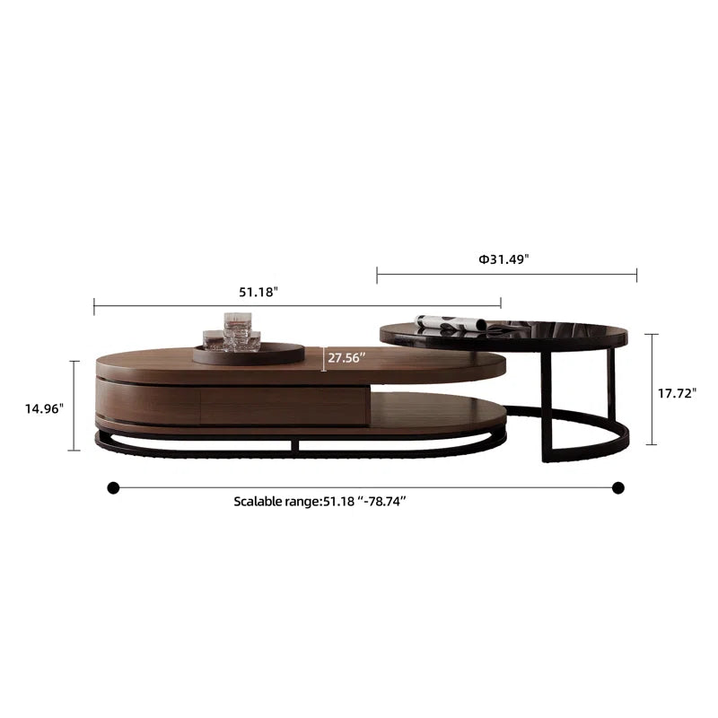 Ansel Solid Wood Top Nesting Coffee Table - On Wood Products