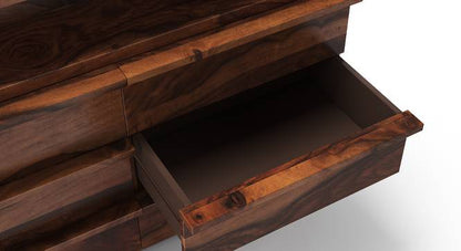 Solid Wood Chest of 6 Drawers With Open Top Walnut  Finish