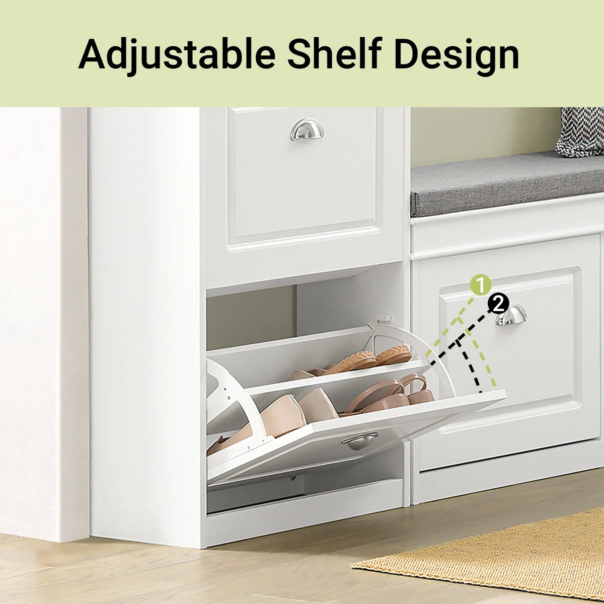 Small Entryway Shoe Cabinet with 2 Drawers
