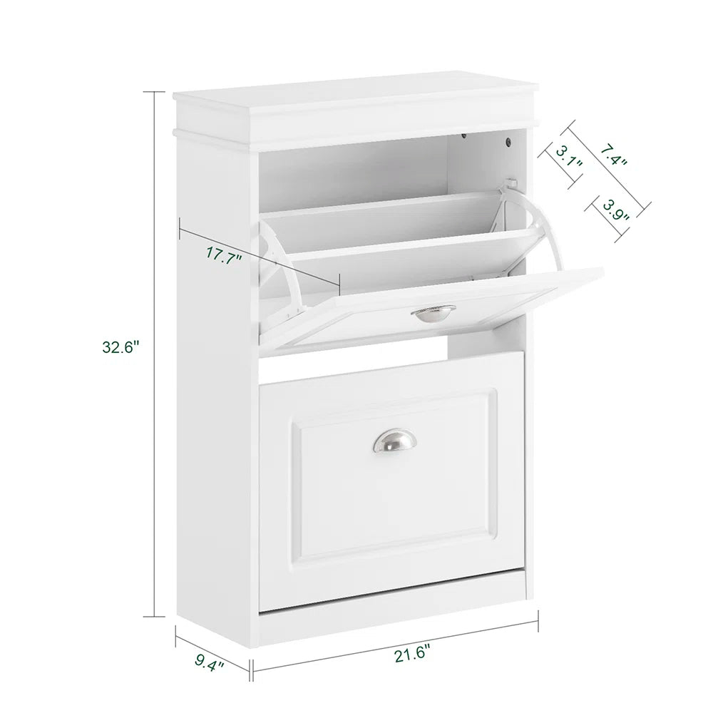 Small Entryway Shoe Cabinet with 2 Drawers