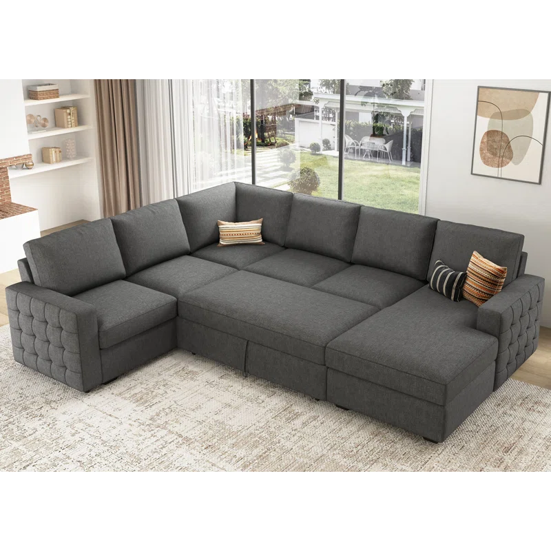 U-Shaped Sectional Sofa combed - On Wood Products