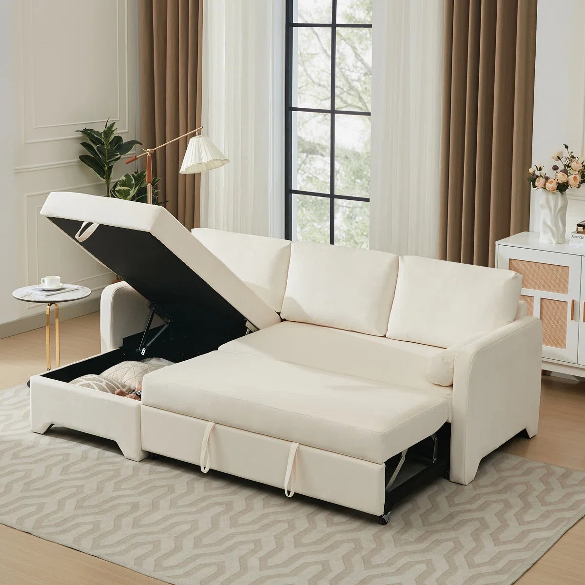 Sleeper Sofa Cum Bed in Suede