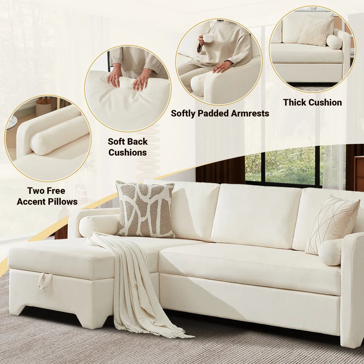 Sleeper Sofa Cum Bed in Suede