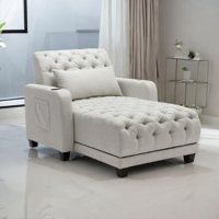 Helton Tufted Lounger with Cup Holder