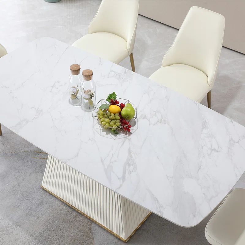 Trendy Dining Set With Marble Top