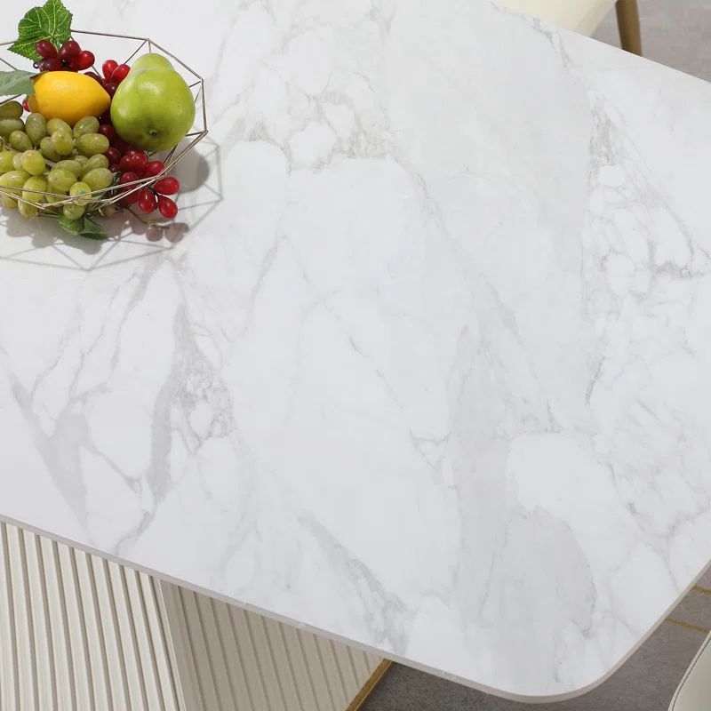 Trendy Dining Set With Marble Top