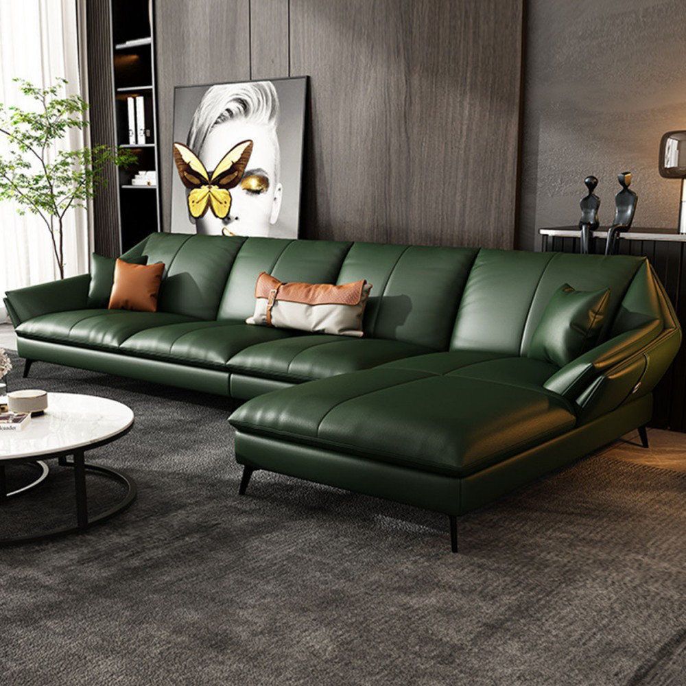Pulosk Flared Leather L shape Sofa