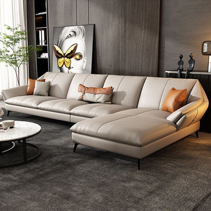 Pulosk Flared Leather L shape Sofa
