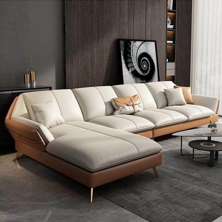 Pulosk Flared Leather L shape Sofa