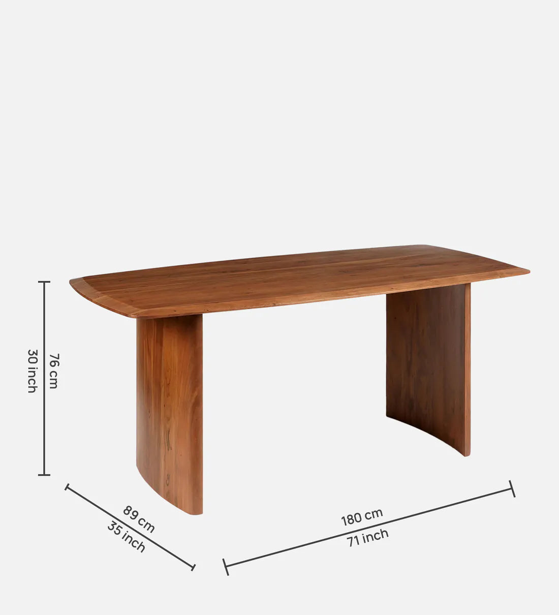 Ansh Teak Solid Wood Dining Set Cool Walnut Finish