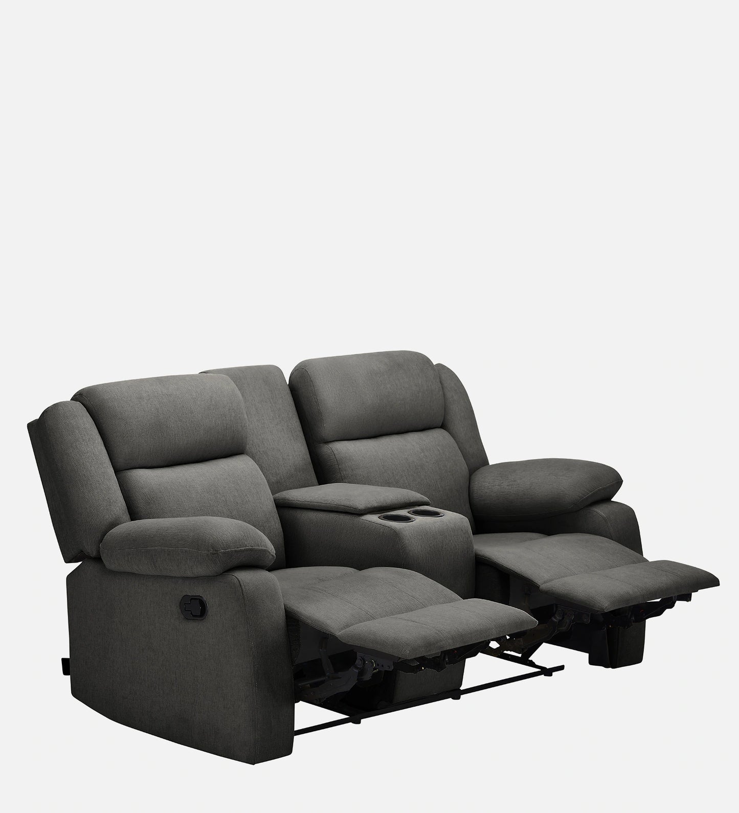 Deluxe Plush Dual Seater Recliner with Console - On Wood Products