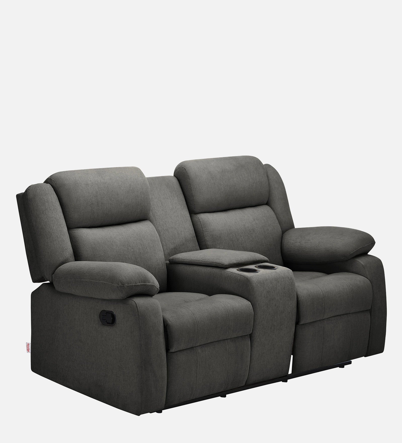 Deluxe Plush Dual Seater Recliner with Console - On Wood Products